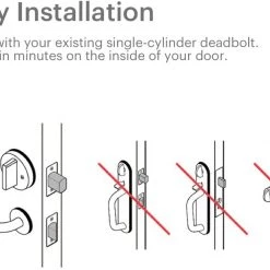 Pete's Tools & Home Improvement August AUG-SL-CON-S03 Silver Smart Lock Pro, 3rd Generation-Dark Gray, Apple Home Kit Compatible And Z-Wave Plus Enabled