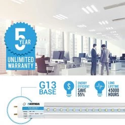 Parmida LED Technologies (20 Pack) Parmida LED T8 Light Tube, Type B, 4FT, 18W (40W Equivalent), 2200lm, UL Electrical & Lighting