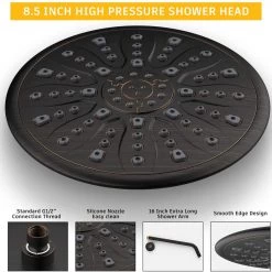 Pete's Tools & Home Improvement SunCleanse Oil Rubbed Bronze Shower System, Shower Faucet Sets Complete With Rain Shower Head And 7-Settings Handheld Shower Spray, Included Rough In Valve And Trim Kit Bathtub & Shower Systems
