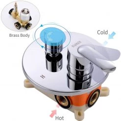 Pete's Tools & Home Improvement Bathtub & Shower Systems Starbath SS02Y Round 12 Inch Wall Mounted Shower System With Rain Shower Head And 3-Setting Handheld Shower,Shower Faucet Rough-in Mixer Valve And Trim Included Shower Combo Set, Chrome