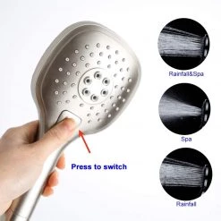 Pete's Tools & Home Improvement POP Shower System Brushed Nickel Bathroom Rainfall Shower Faucet Set Complete Wall Mounted 8 Inch Shower Head And Handle Set With Rough-in Valve Body And Trim Kit