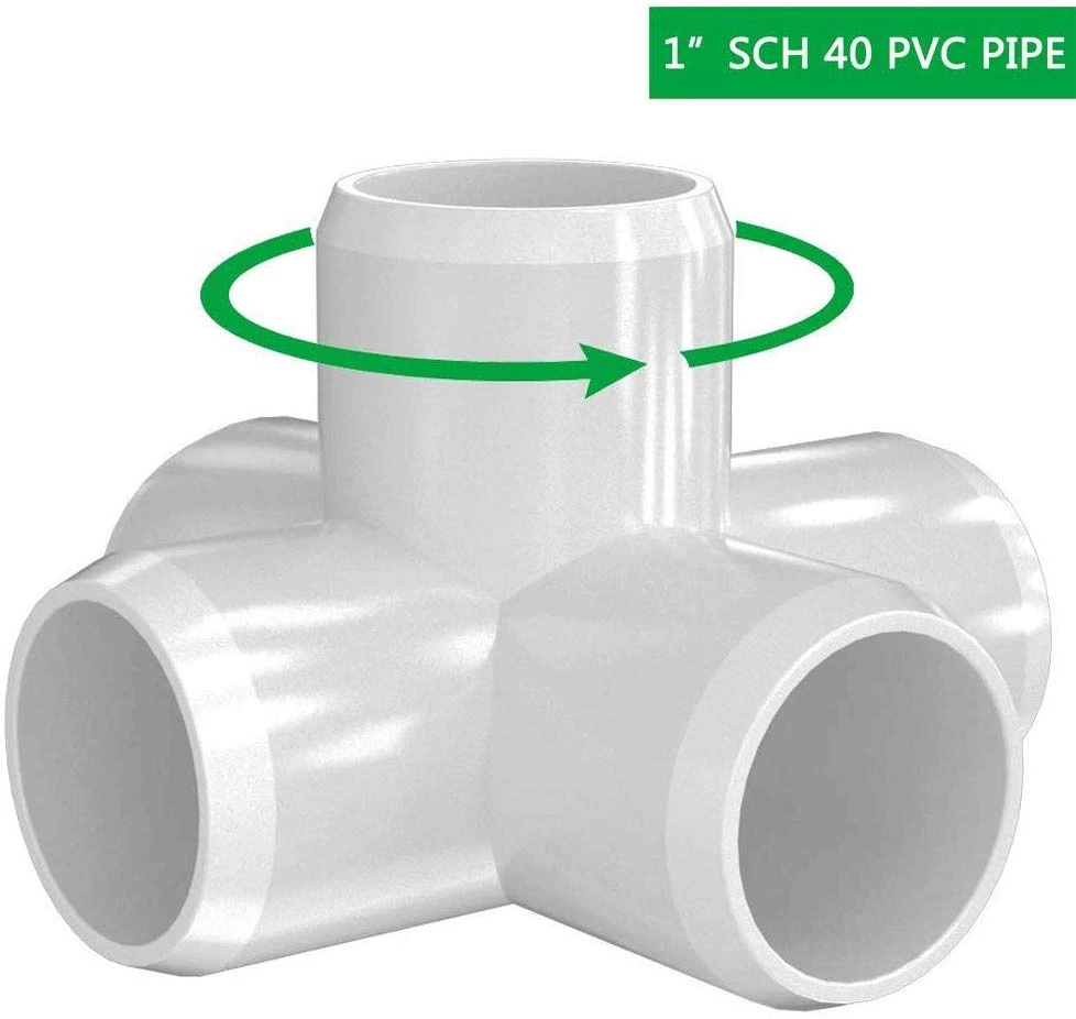 Winmax 5-Way 1 Inch PVC Fitting,Tee Pipe Fittings PVC Connectors - Build Heavy Duty Furniture Grade Heating & Plumbing