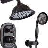 Pete's Tools & Home Improvement NEWRAIN Oil Rubbed Bronze Shower System,Ceiling Shower Faucet Set For Bathroom With High Pressure 8" Rain Shower Head And 3-Setting Handheld Shower Head Set,Wall Mounted Bathtub & Shower Systems