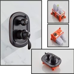 Pete's Tools & Home Improvement NEWRAIN Oil Rubbed Bronze Shower System,Ceiling Shower Faucet Set For Bathroom With High Pressure 8