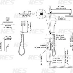 Pete's Tools & Home Improvement KES Shower System Shower Faucets Sets Complete Rain Shower Head With Handheld Shower Valve And Trim Kit Brushed Finish, XB6223-BN