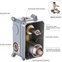 Pete's Tools & Home Improvement KES Shower System Shower Faucets Sets Complete Rain Shower Head With Handheld Shower Valve And Trim Kit Brushed Finish, XB6223-BN