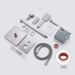 Pete's Tools & Home Improvement KES Shower System Shower Faucets Sets Complete Rain Shower Head With Handheld Shower Valve And Trim Kit Brushed Finish, XB6223-BN