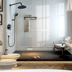 Pete's Tools & Home Improvement Shower System, Wall Mounted Shower Faucet Set For Bathroom With High Pressure 8" Rain Shower Head And 3-Setting Handheld Shower Head Set, Oil Rubbed Bronze (Rough In Valve Included)