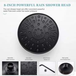 Pete's Tools & Home Improvement Shower System, Wall Mounted Shower Faucet Set For Bathroom With High Pressure 8