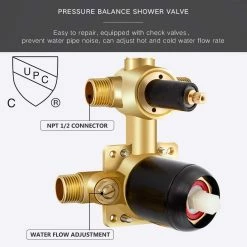 Pete's Tools & Home Improvement Shower System, Wall Mounted Shower Faucet Set For Bathroom With High Pressure 8