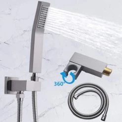 Pete's Tools & Home Improvement Rugus Shower System，Luxury Rain Mixer Shower Combo Set Wall Mounted Rainfall Shower Head System，10 Inch Square Rain Shower Head，Brushed Nickel(Contain Shower Faucet Rough-in Valve Body And Trim) Bathtub & Shower Systems