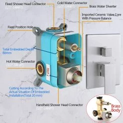 Pete's Tools & Home Improvement Rugus Shower System，Luxury Rain Mixer Shower Combo Set Wall Mounted Rainfall Shower Head System，10 Inch Square Rain Shower Head，Brushed Nickel(Contain Shower Faucet Rough-in Valve Body And Trim) Bathtub & Shower Systems