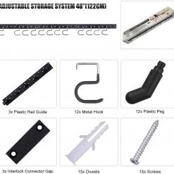 NZACE Adjustable Storage System 48 Inch, Wall Holders For Tools