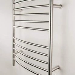 Amba RWH-CB Radiant Hardwired Curved Towel Warmer, Brushed Heating & Plumbing