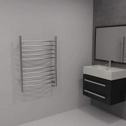 Amba RWH-CB Radiant Hardwired Curved Towel Warmer, Brushed Heating & Plumbing