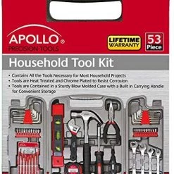 Apollo Tools DT9408 53 Piece Household Tool Set With Wrenches, Precision Screwdriver Set