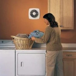 Broan-NuTone Broan 509 Through-Wall Fan, 180 CFM 7.5 Sones, White Square Plastic Grille