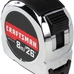 CRAFTSMAN Tape Measure, Chrome Classic, 8-Meter (CMHT37326S) Tools