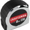 CRAFTSMAN Tape Measure, Chrome Classic, 8-Meter (CMHT37326S) Tools