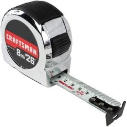 CRAFTSMAN Tape Measure, Chrome Classic, 8-Meter (CMHT37326S) Tools