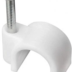 Cable Clips 8mm 200pcs White,SHD Cable Tacks Nail In Clamps Cable Straps Wire Staples Round Cord Management Cable & Cable Management