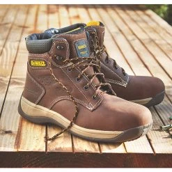 Pete's Tools & Home Improvement Safety & Work Wear DEWALT BOLSTER SAFETY BOOTS BROWN SIZE 10