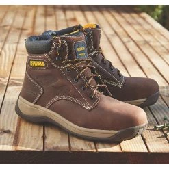Pete's Tools & Home Improvement Safety & Work Wear DEWALT BOLSTER SAFETY BOOTS BROWN SIZE 10