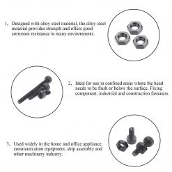 DYWISHKEY 420 Pieces M2 X 4mm/6mm/8mm/10mm/12mm/16mm/20mm, 12.9 Grade Alloy Steel Hex Socket Head Cap Bolts Screws Nuts Kit With Hex Wrench