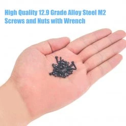 DYWISHKEY 420 Pieces M2 X 4mm/6mm/8mm/10mm/12mm/16mm/20mm, 12.9 Grade Alloy Steel Hex Socket Head Cap Bolts Screws Nuts Kit With Hex Wrench