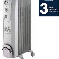 Heating & Plumbing DeLonghi Oil-Filled Radiator Space Heater, Quiet 1500W, Adjustable Thermostat