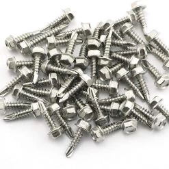 RuiLing 50pcs #8 5/8 Inches Self-Drilling Dovetail Screws 410 Stainless Steel Hex Washer Head Tapping Screw Tek Screws Screws, Nails & Fixing