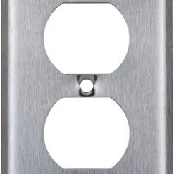 ENERLITES 7721-10PCS Duplex Receptacle Outlet Metal Wall Plate, Stainless Steel Outlet Cover