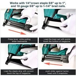 Electric Brad Nailer, NEU MASTER NTC0040 Electric Nail Gun/Staple Gun For Small Project Of Upholstery, Home Improvement And Woodworking, 1/4'' Narrow Crown Staple 400pcs And Nail 100pcs Included