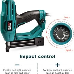 Electric Brad Nailer, NEU MASTER NTC0040 Electric Nail Gun/Staple Gun For Small Project Of Upholstery, Home Improvement And Woodworking, 1/4'' Narrow Crown Staple 400pcs And Nail 100pcs Included