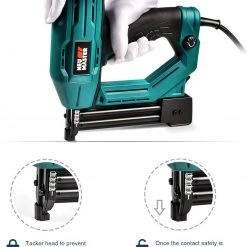 Electric Brad Nailer, NEU MASTER NTC0040 Electric Nail Gun/Staple Gun For Small Project Of Upholstery, Home Improvement And Woodworking, 1/4'' Narrow Crown Staple 400pcs And Nail 100pcs Included