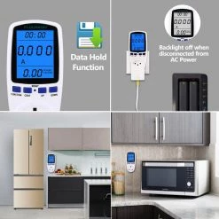 Electrical & Lighting FLOUREON Power Meter AC 110V~130V 15A Max US Scoket Energy Power Monitor LCD Blue Backlight