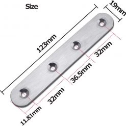 OHIYO Flat Straight Brace，Flat Brackets 6PCS Stainless Steel Bracket Connector Heavy Duty Shelf Furniture Mending Repair Plates Fixing Bracket Connector