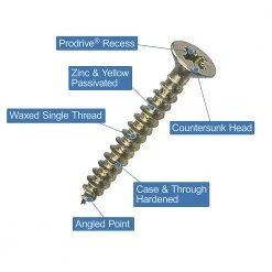 Screws, Nails & Fixing GOLDSCREW PZ DOUBLE-COUNTERSUNK WOODSCREWS TRADE PACK 1400 PCS