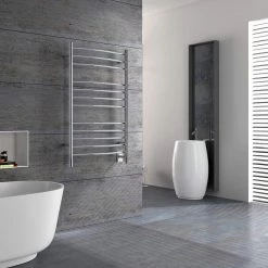 HEATGENE Towel Warmer Wall Mount Electric Plug-in/Hardwired Heated Towel Rack Brush Finish