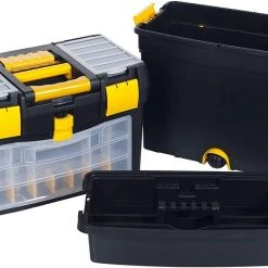 Stalwart Heavy Duty Rolling Toolbox With Foldable Comfort Handle & Removable Top Storage Tools