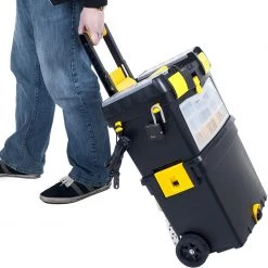 Stalwart Heavy Duty Rolling Toolbox With Foldable Comfort Handle & Removable Top Storage Tools