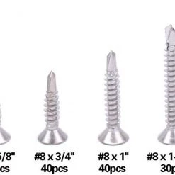 Screws, Nails & Fixing Hilitchi 240 Pcs 410 Stainless Steel Flat Head Phillips Self Drilling Screws Sheet Metal Tek Screws Assortment Kit, Modified Truss Head Self Driller