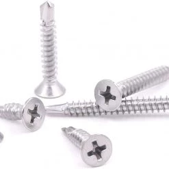 Screws, Nails & Fixing Hilitchi 240 Pcs 410 Stainless Steel Flat Head Phillips Self Drilling Screws Sheet Metal Tek Screws Assortment Kit, Modified Truss Head Self Driller