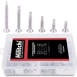 Screws, Nails & Fixing Hilitchi 240 Pcs 410 Stainless Steel Flat Head Phillips Self Drilling Screws Sheet Metal Tek Screws Assortment Kit, Modified Truss Head Self Driller