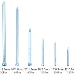 HongWay Hardware Nails Kit For Woodworking 510pcs, Brad Nails, Galvanized Nails, 6 Size Assortment Screws, Nails & Fixing