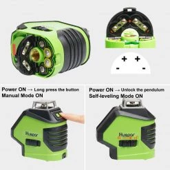Huepar Self-Leveling Green Laser Level 360 Cross Line Tools