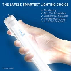 Hyperikon T8 4 Foot LED Tube, 40 Watt Replacement (18W) Glass T10 T12 Light Bulbs, 5000K