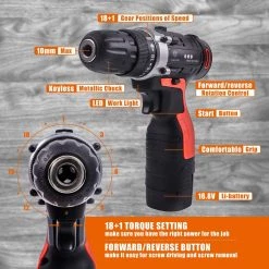 JAR-OWL Power Tools Combo Kit, 16.8V Cordless Drill Driver Tools