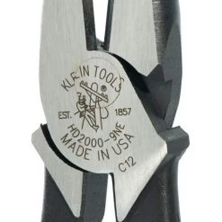 Klein Tools HD2000-9NE Side Cutter Linemans Pliers Cut ACSR, Screws, Nails, Hard Wire, 9-Inch Electrical Pliers