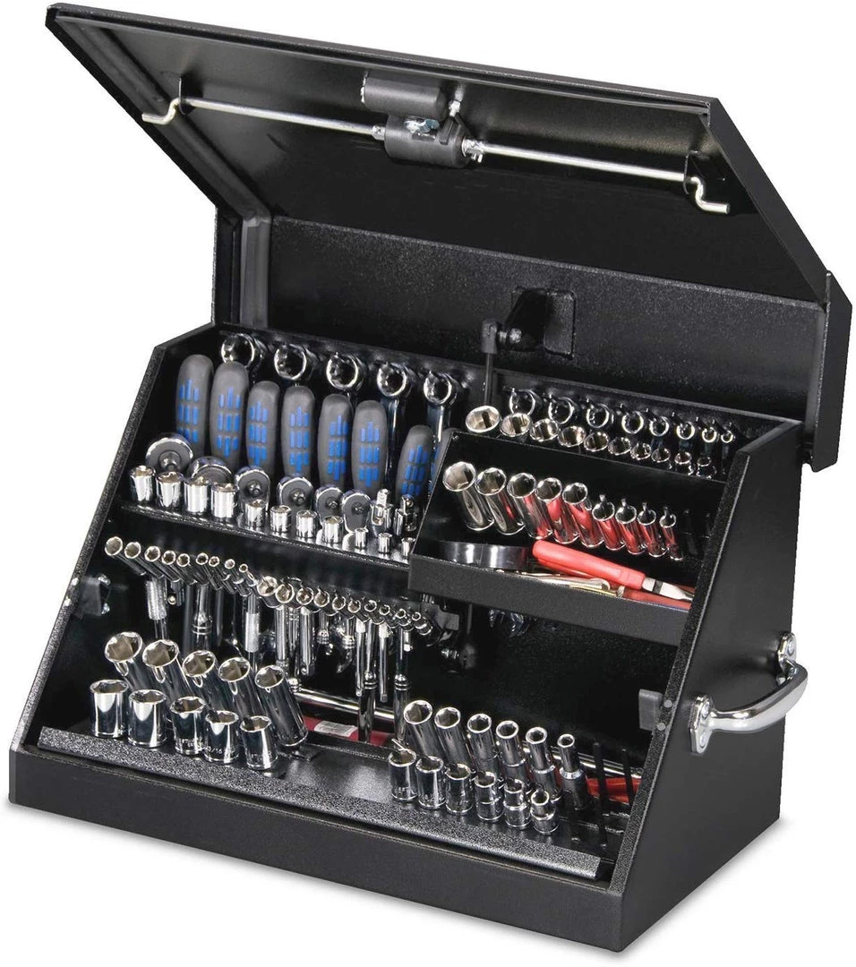 Montezuma – SM200B – 22.5-Inch Portable TRIANGLE Toolbox – Heavy-Duty Steel